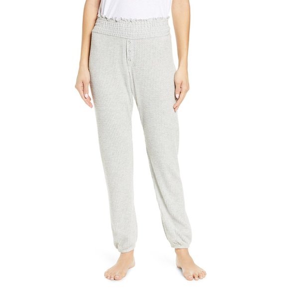NWT BP Smocked Thermal Jogger Pants Grey Heather